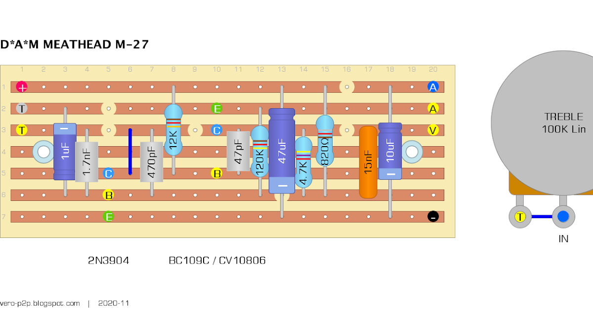 Guitar Effects - Vero - Point to Point - Tag Board Layouts: D*A*M