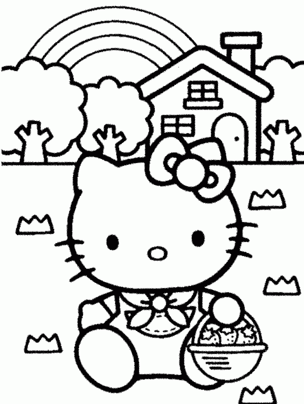 Kumpulan Gambar Hello Kitty Untuk Di Warnai Anak Anak PAUD Dan TK
