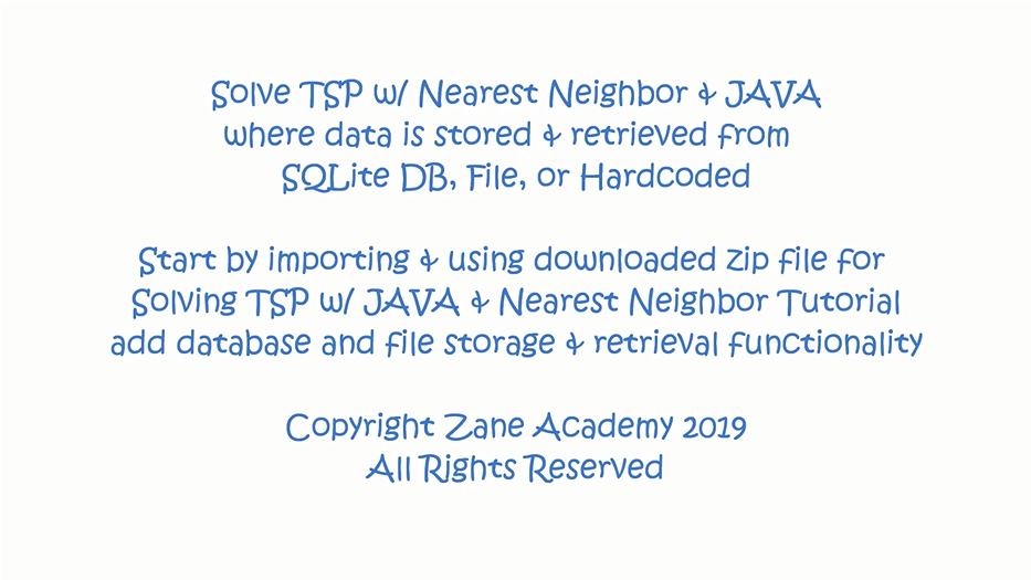 Prototype Project TSP + Nearest Neighbor + SQLite DB + JAVA