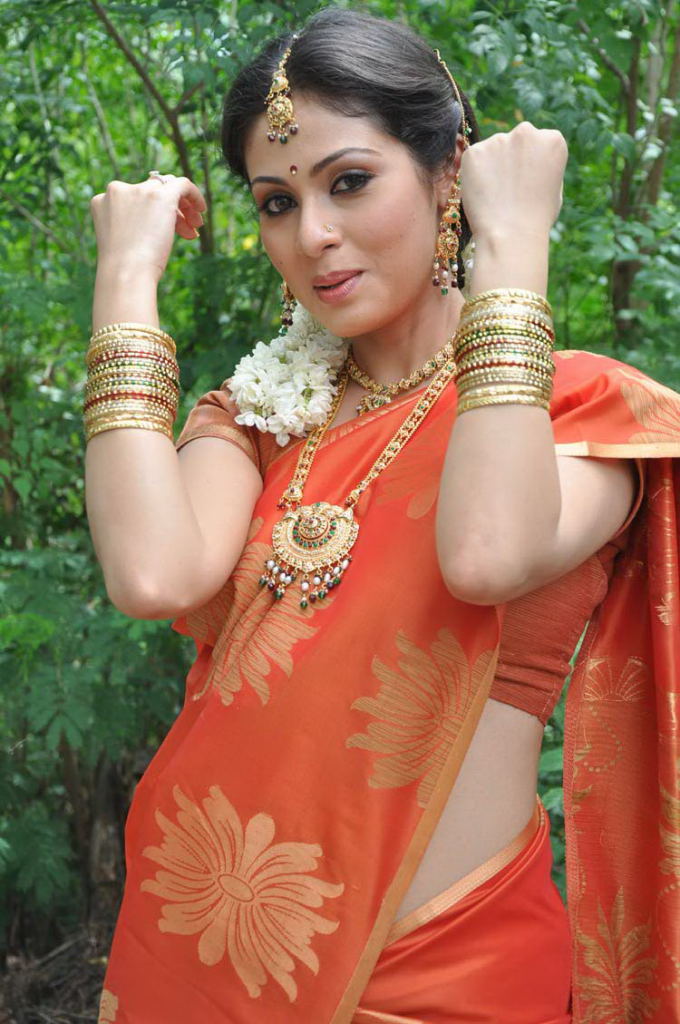 Actress Sada Very Cute And Hot In Red Saree Latest Photo Gallery