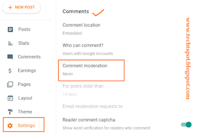 Enable Comment Moderation in Blogger 1