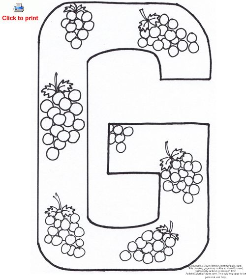 g coloring pages for kids - photo #42