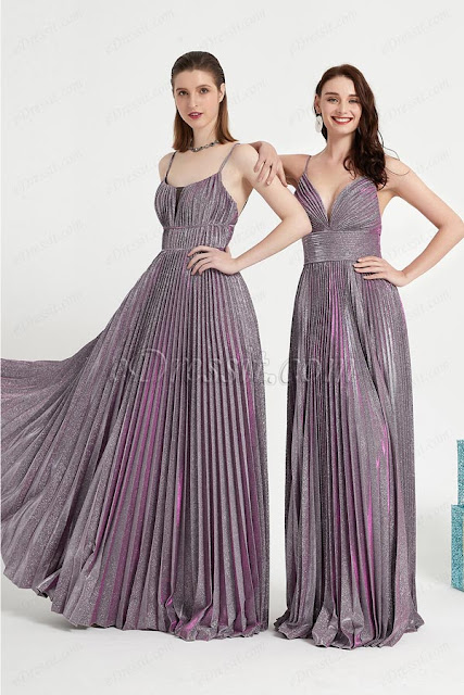 eDressit Purple Spaghetti Sparkle Elegant Party Prom Dress
