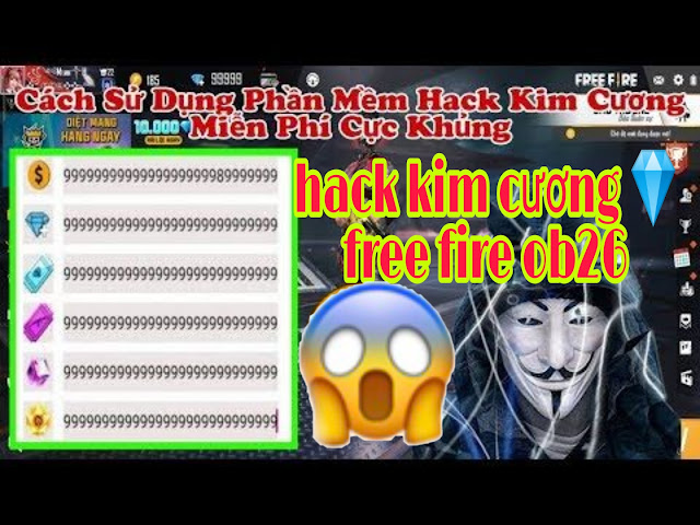 Hack kim cương free fire ob26 | tải tool hack Kim cương free fire ob26