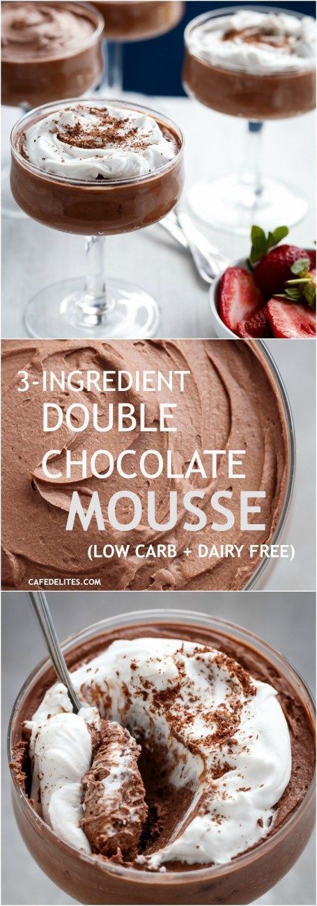 3-ingredient double chocolate mousse (low carb)