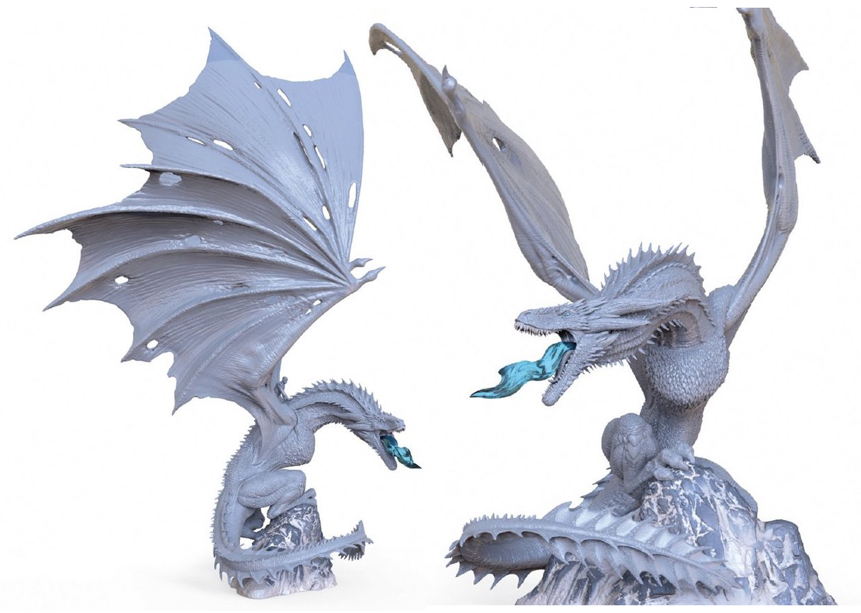 game of thrones ice dragon statue