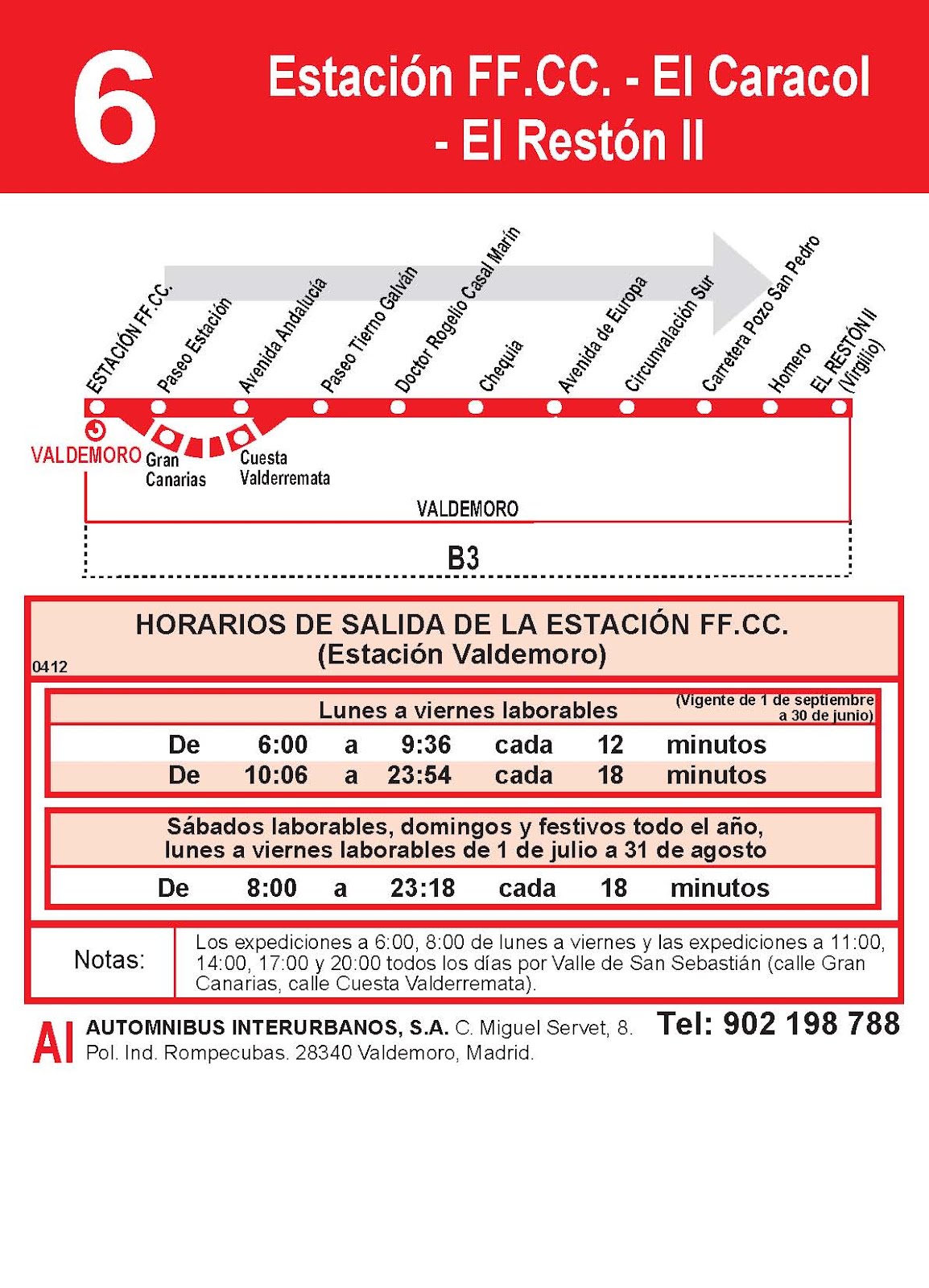 GRUPO AISA NUEVOS HORARIOS DE URBANOS DE VALDEMORO DESDE EL DÍA 04 DE MAYO