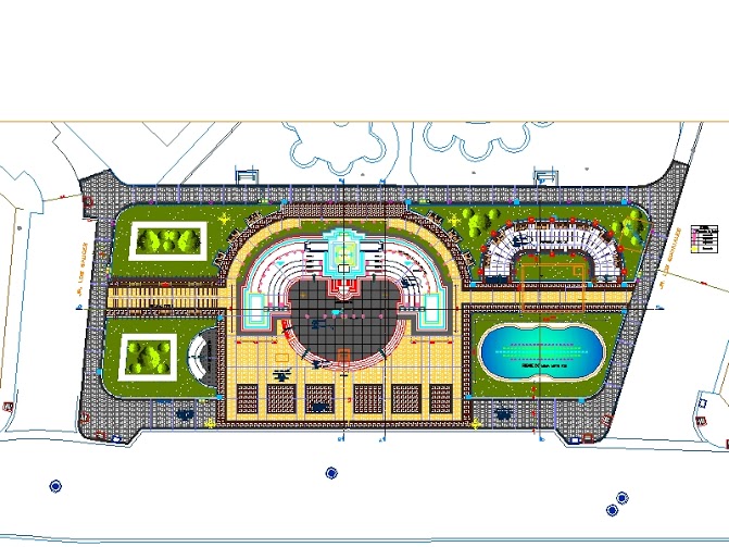 plan architectural d'un parc public en format autocad :