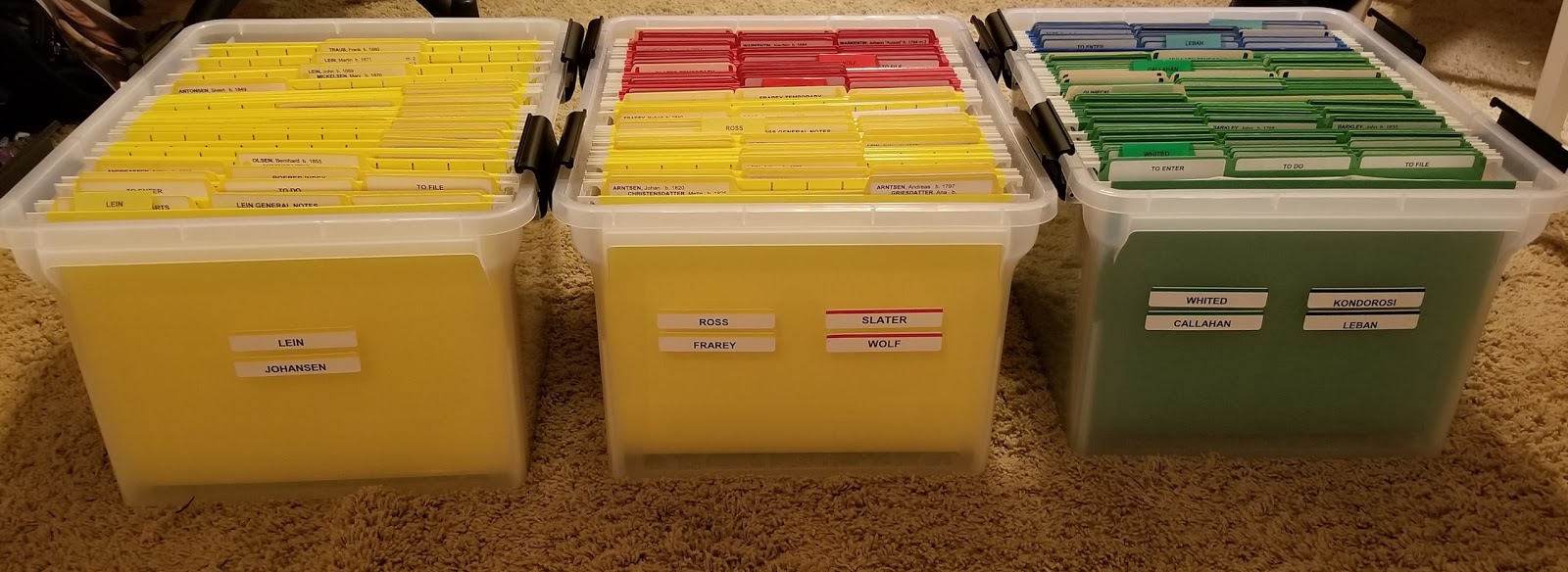Just Another Gigi Color Coded Genealogy Filing System