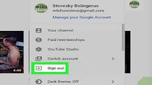 cara logout akun youtube