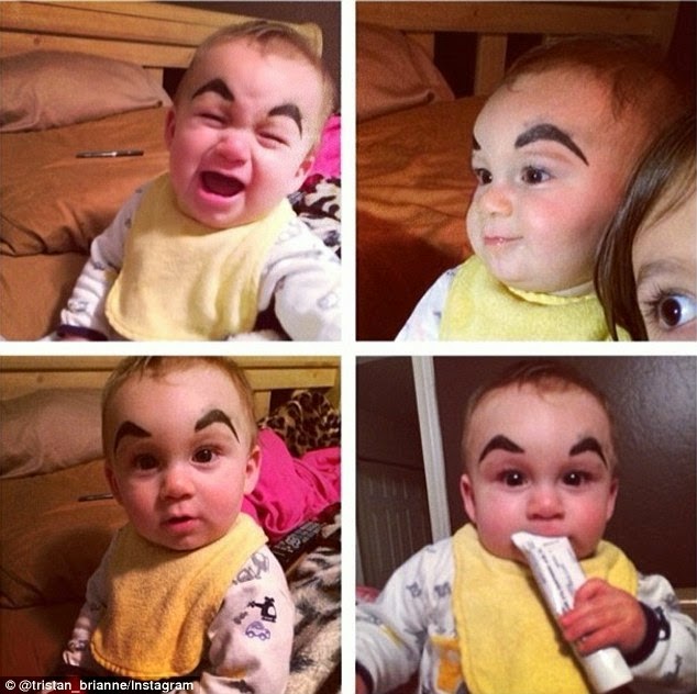 Drawing Eyebrows On Babies is Funny and Disturbing At the Same Time ...