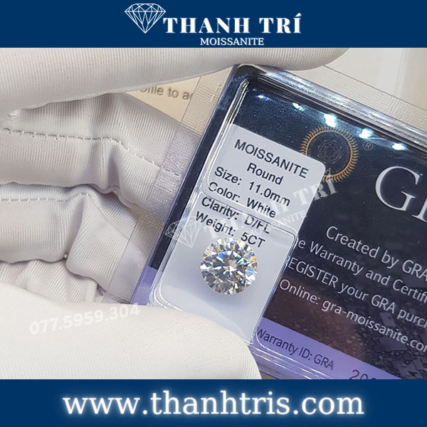 Kim cương Moissanite GRA Round 11ly