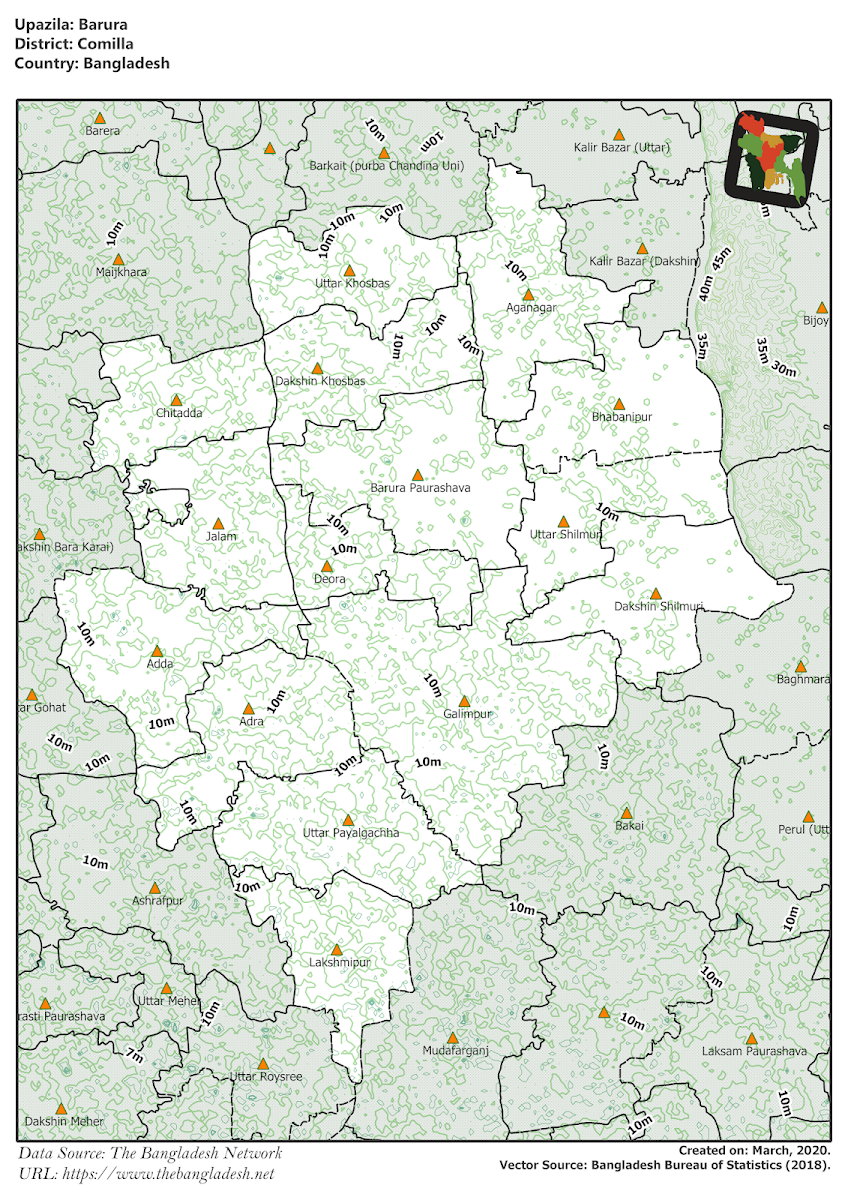 Mouza Map & 3 Detailed Maps of Barura Upazila, Comilla, Bangladesh ...