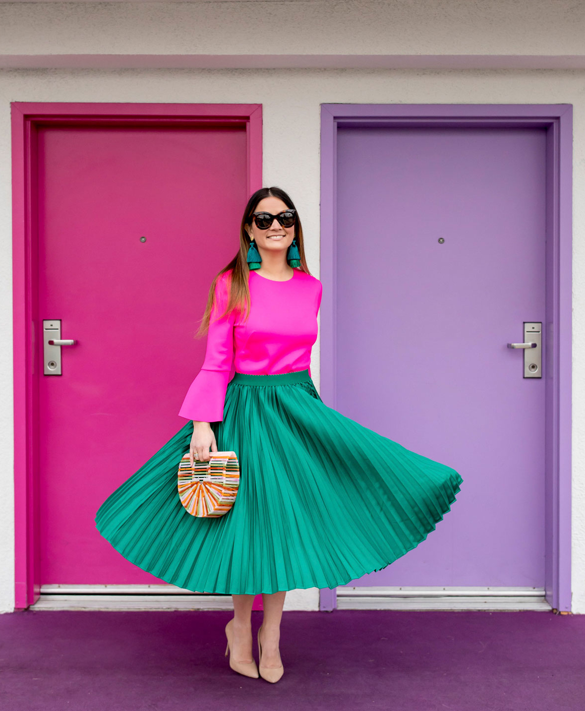 COLOUR COMBO: GREEN AND PINK - Miss Rich