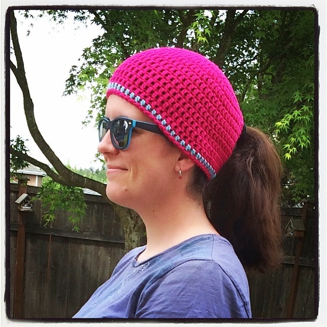 Danyel Pink Designs CROCHET PATTERN Ponytail Beanie