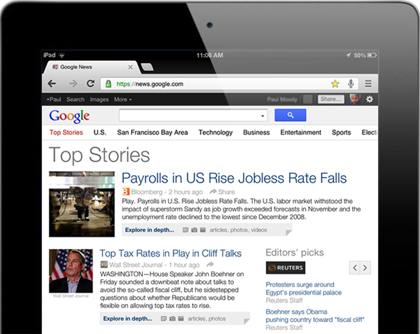 Google News for tablets gets a new interface google news for tablets
