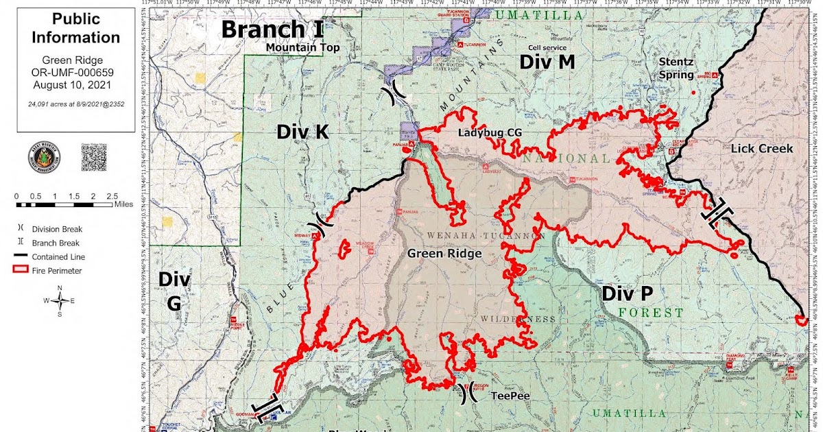 Blue Mountain Fire Information Green Ridge and Lick Creek Fires