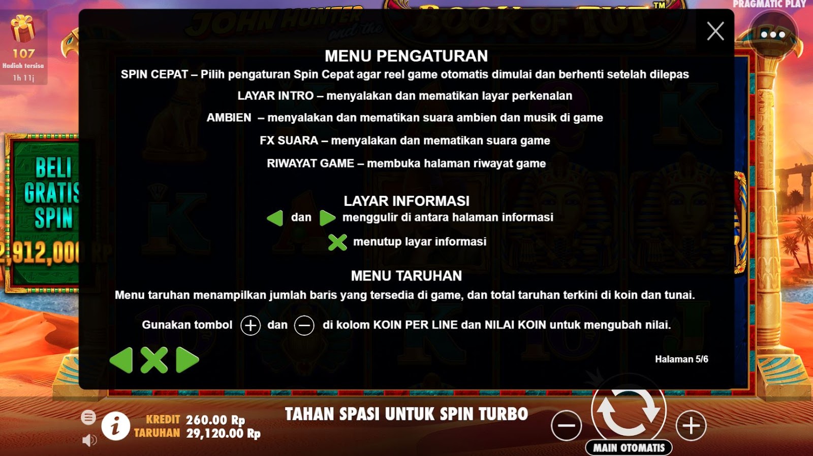 Cara Main Slot John Hunter and the Book of Tut Pragmatic Play Bandar