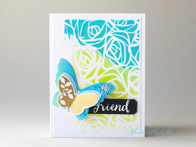 Greeting Card with Friendship Butterflies from Simon Says Stamp by Sweet Kobylkin