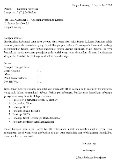 Contoh Biodata Diri Lamaran Kerja / 10 Contoh Surat Daftar Riwayat