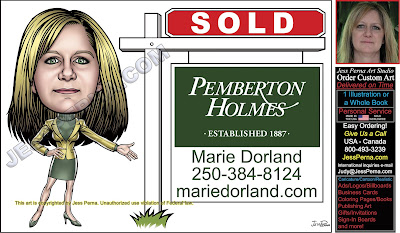 Pemberton Holmes Yard Sign Business Card Caricatures