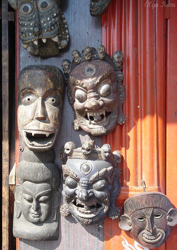 Traditional Nepali stone masks