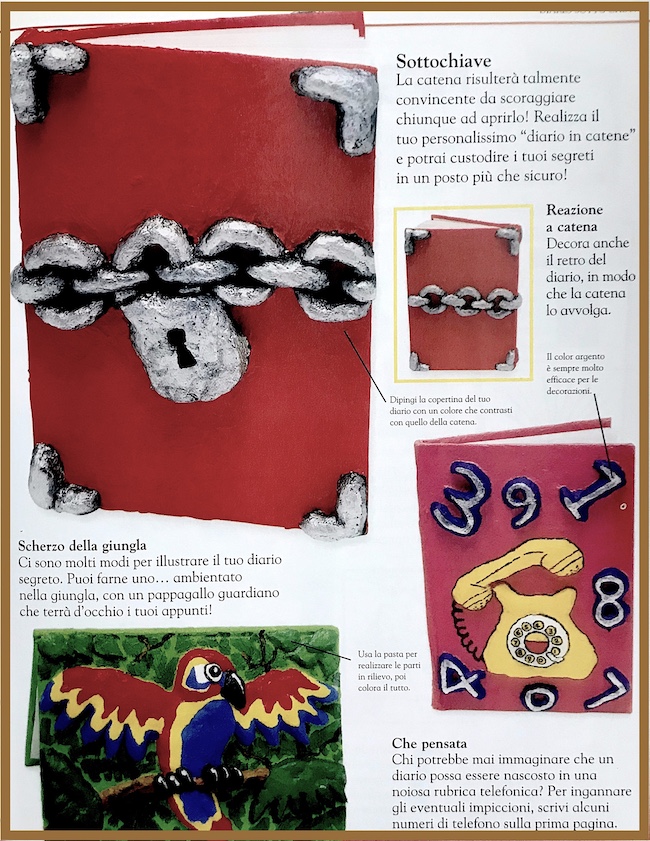 Lavoretti Di Natale Art Attack.Africreativa Nuove Creazioni Per Il Grest Parrocchiale Diario Con Catena E Lucchetto Con Tutorial Di Art Attack