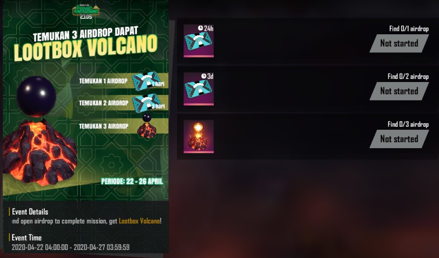 Cara Mendapatkan Skin Loot Box Volcano Gratis Free Fire Event