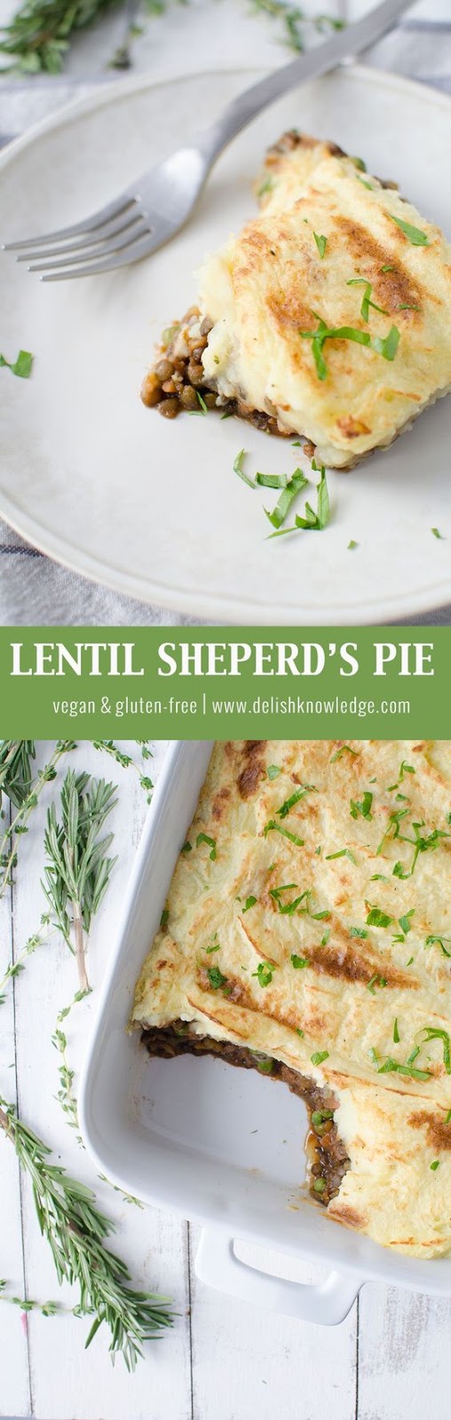 Lentil Shepherd's Pie! A rich, vegan lentil stew topped with homemade mashed potatoes.