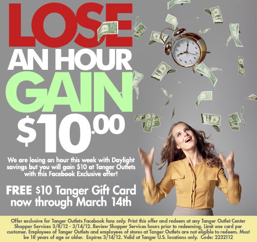 FREE IS MY LIFE FREE 10 Tanger Outlets Gift Card for