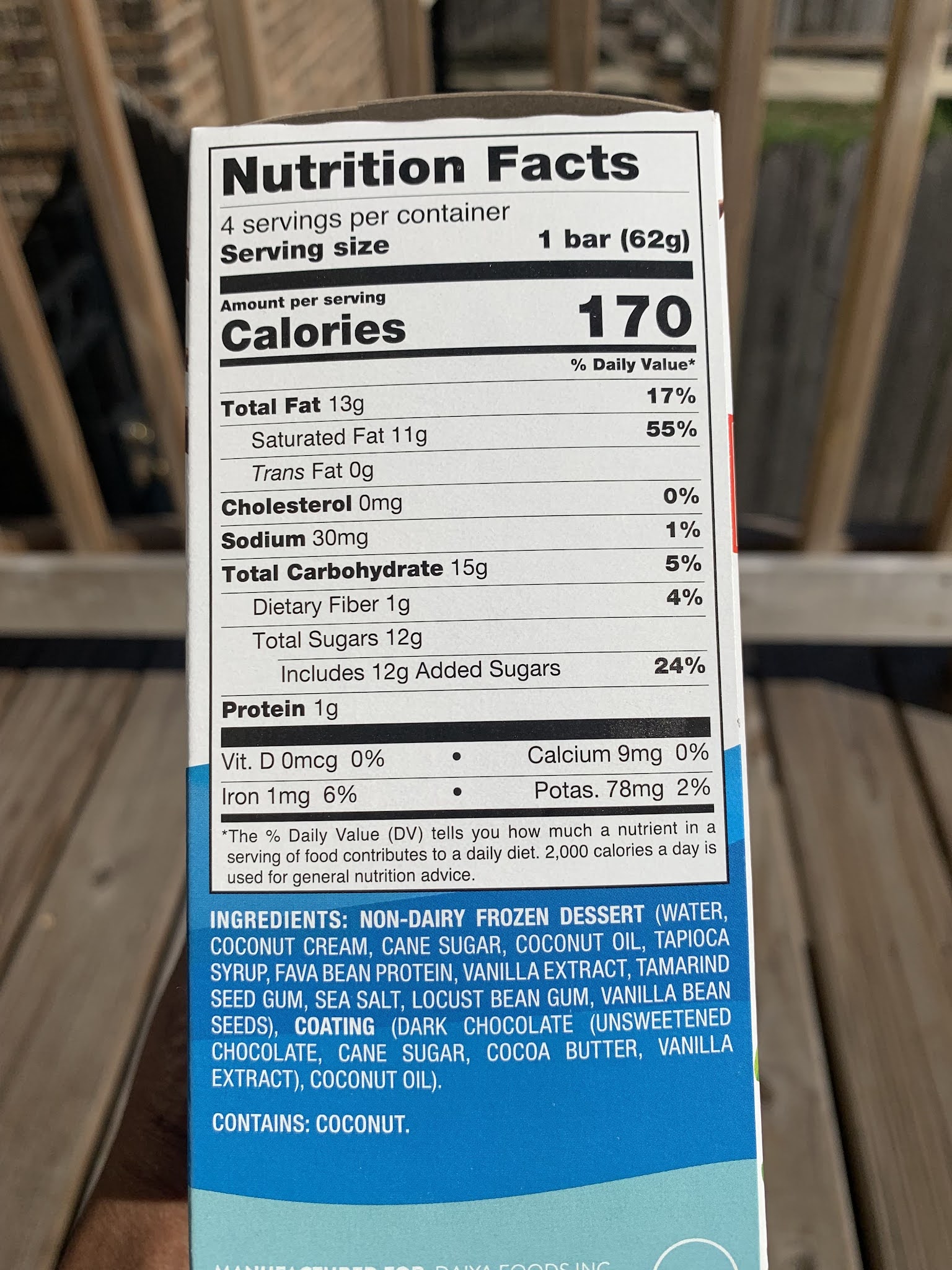 Dairy Free Ice Cream Bar