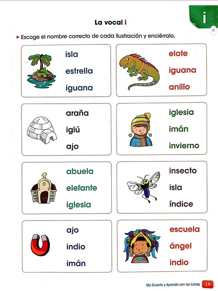 Fichas Vocales Primer Grado DESCARGA