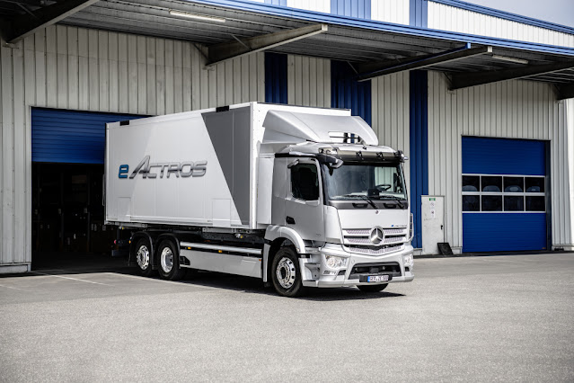 Mercedes-Benz battery-electric eActros truck for heavy-duty short-radius distribution.