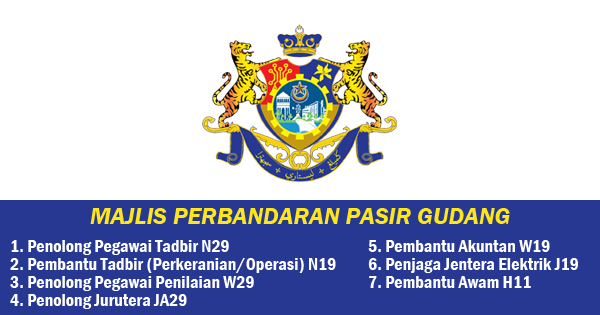 Jawatan Kosong Di Majlis Perbandaran Pasir Gudang