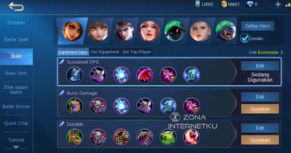 Emblem & Build Esmeralda Tersakit Dan Terkuat Mobile Legends Zona