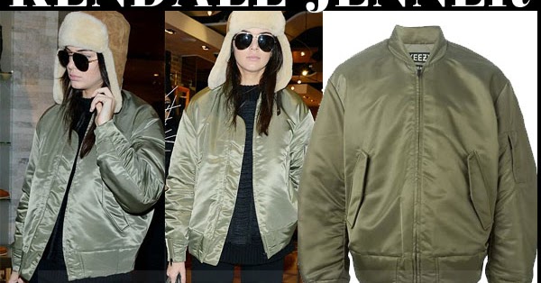Kendall Jenner in green bomber jacket and brown UGG boots in New York ...
