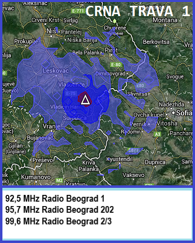 Mapa pokrivenosti Crna Trava 1