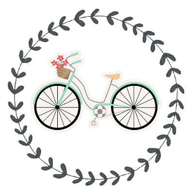 pretty wreath and bike blog bling