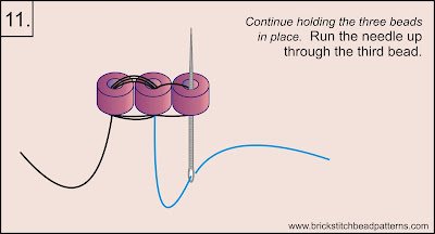 Brick stitch beading online lesson tutorial.