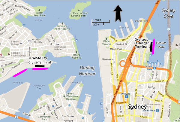 sydney cruise port to airport
