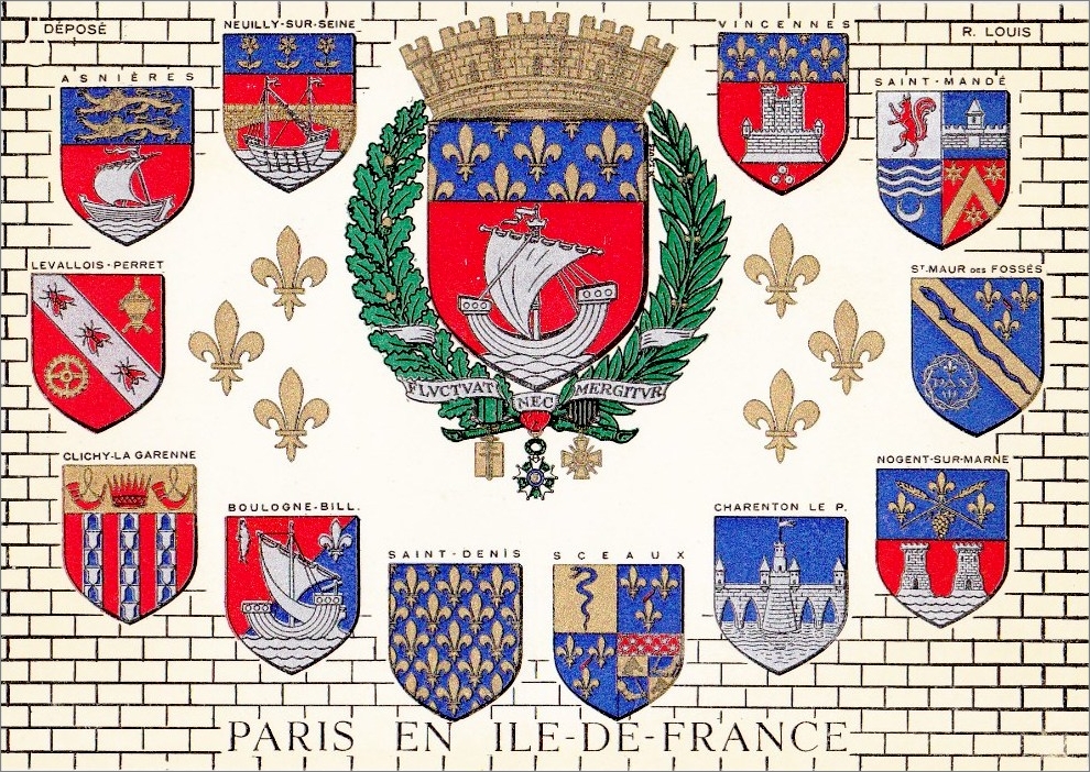 Herald Dick Magazine Cartes postales héraldiques à blasons multiples