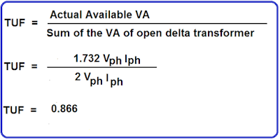 open delta transformer utility factor(TUF) formula