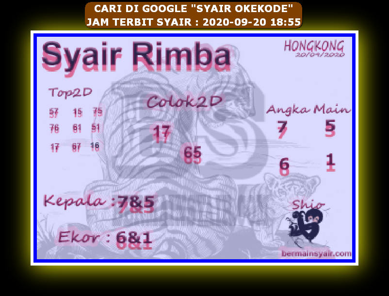 Syair hk 20 September 2020 KODE SYAIR SGP SYAIR HK SYAIR