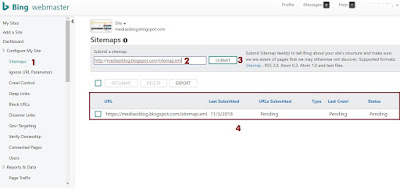 Cara Daftar Dan Submit Peta Situs Blog Atau Web Ke Bing Webmaster Tools