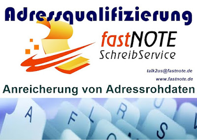 Adressqualifizierung Anreicherung von Adressrohdaten Büroservice