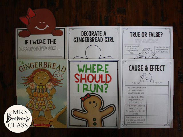 The Gingerbread Girl book activities unit with Common Core aligned literacy companion activities and a craftivity for Kindergarten and First Grade
