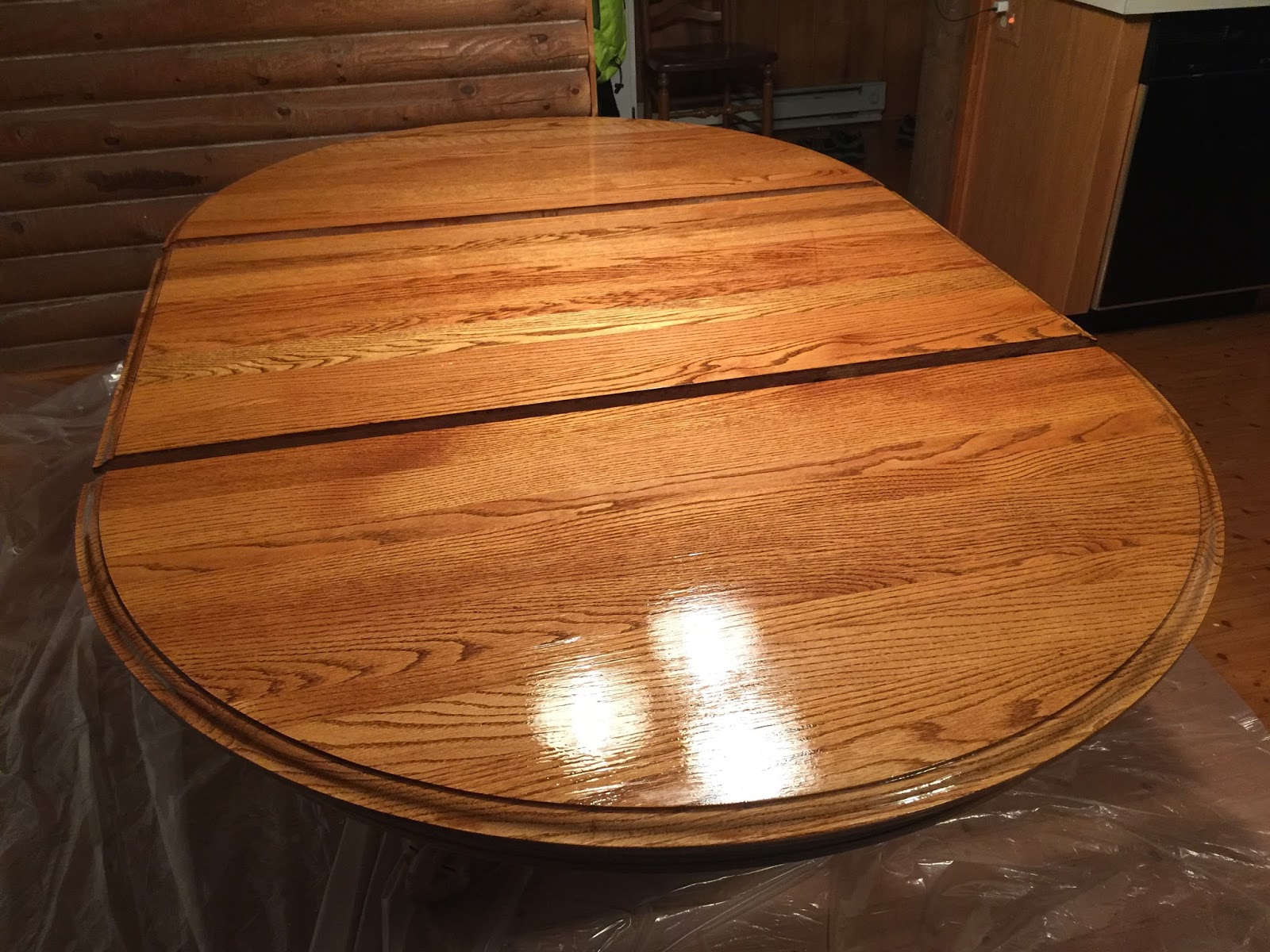 Eclectic Breakfast Refinishing An Oak Table Top