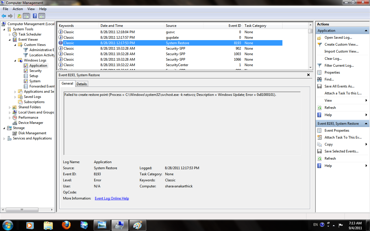 Troubleshooting Windows Errors And Solutions System Restore Event 8193