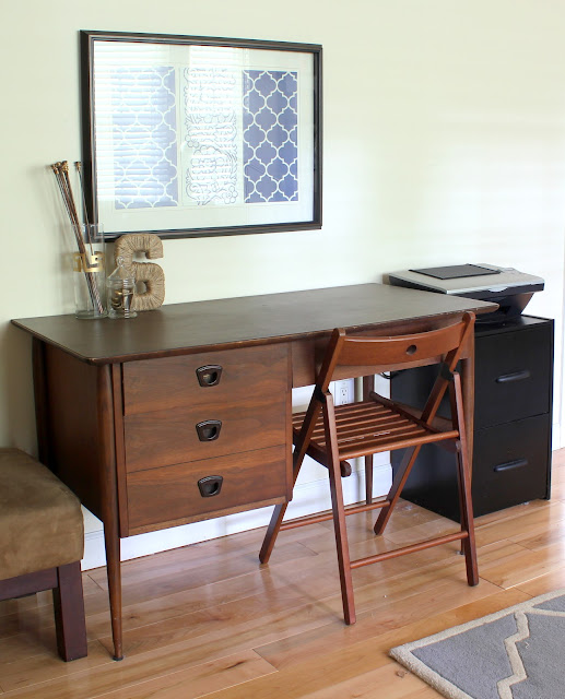 Mid-Century Desk {Bargain Craigslist Find} + Office Makeover Progress