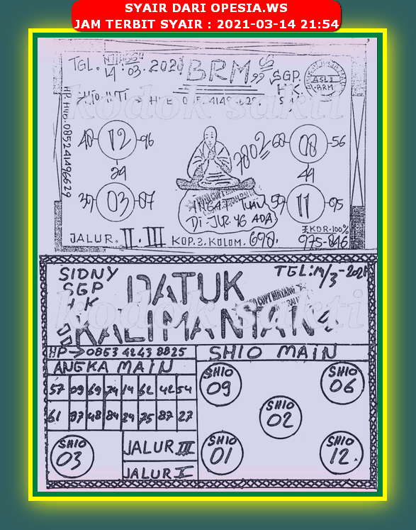 Syair Harian Hk 14 Maret 2021 Kode Syair Sgp Hk Sd Motesia